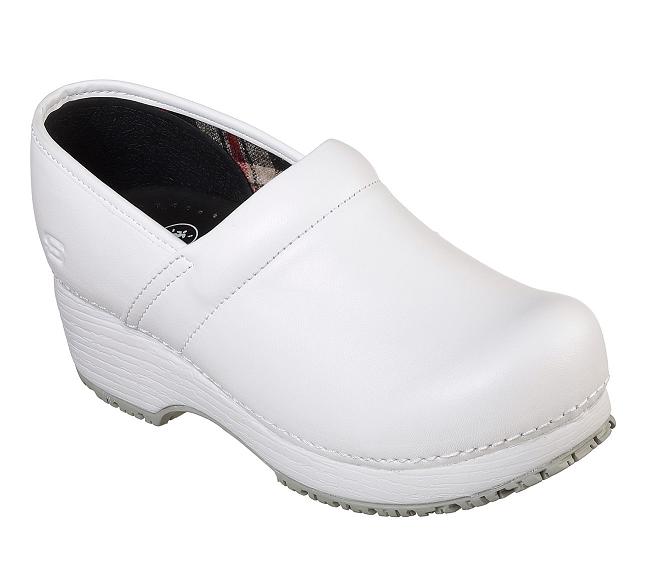 Zapatos de Trabajo Skechers Mujer - Clog Blanco XDKZM3215